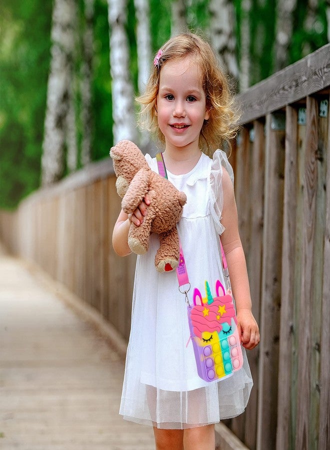 Civan Small Pop Purse,Unicorn Pop Purse for Girl Boy and Women Pop Bag with Unicorn Pop Toy,Shoulder Bag Fidget Toys Pop Fidget Backpack Toy for ADHD Anxiety School Backpack Silicone Bag Pop for Girls - Image 5